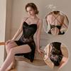 Youthful Satin Sleep Skirt With V Neck And Sleeveless Design For Lounge