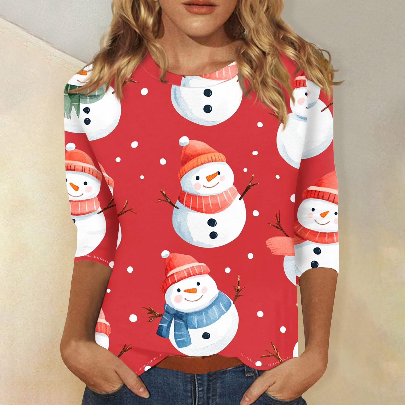 

Рубашки с рукавом 3/4 для женщин, футболки с принтом, блузки, повседневные, больших размеров, базовые топы, пуловеры XXXL