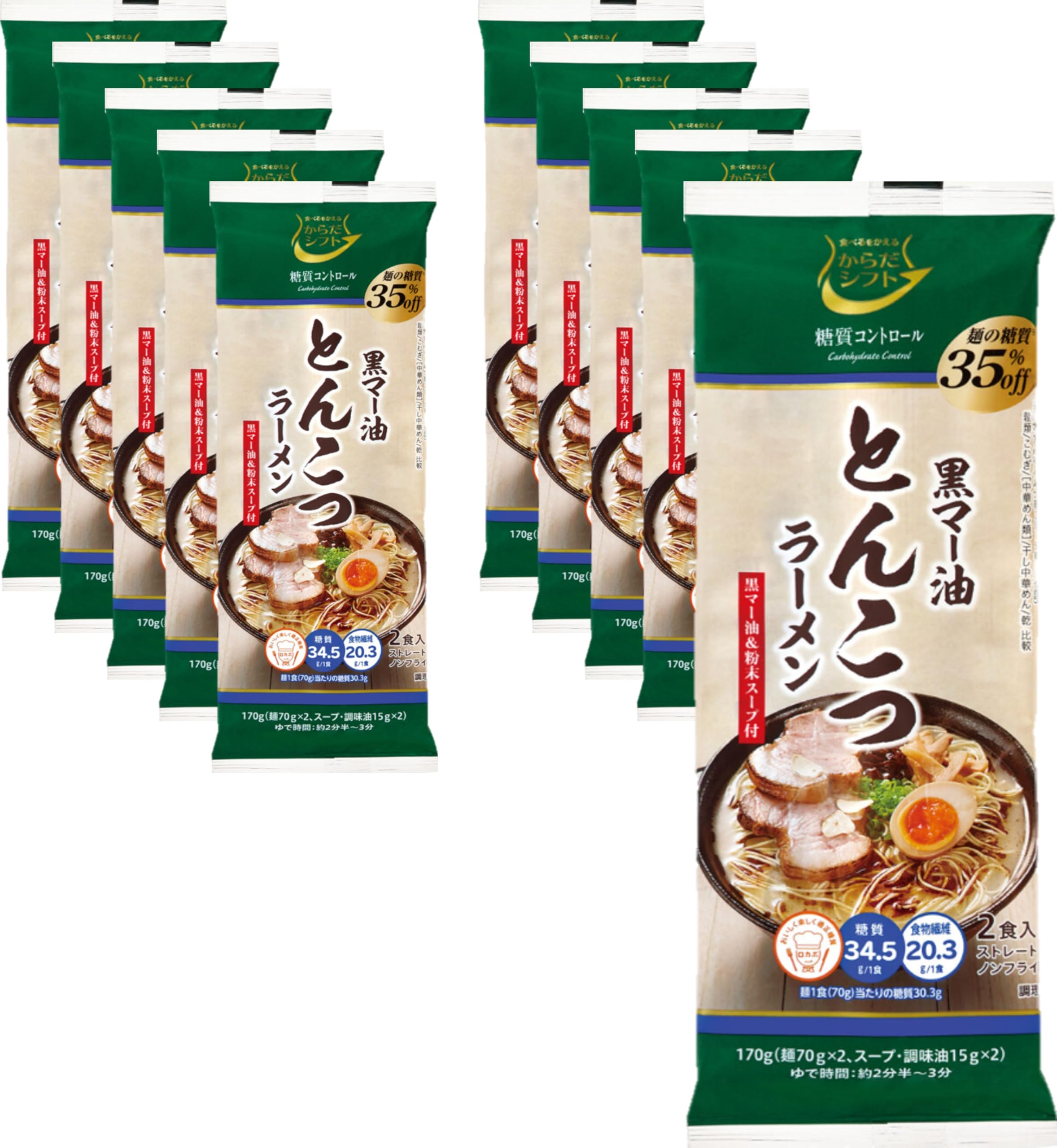 

Itsuki Foods Body Shift Контроль углеводов Тонкоцу Рамен 170 г х 10 пакетов