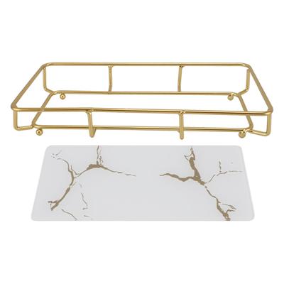 Bathroom Vanity Tray Modern Stylish Anti Slip Kitchen Sink Countertop Storage Organizer S White