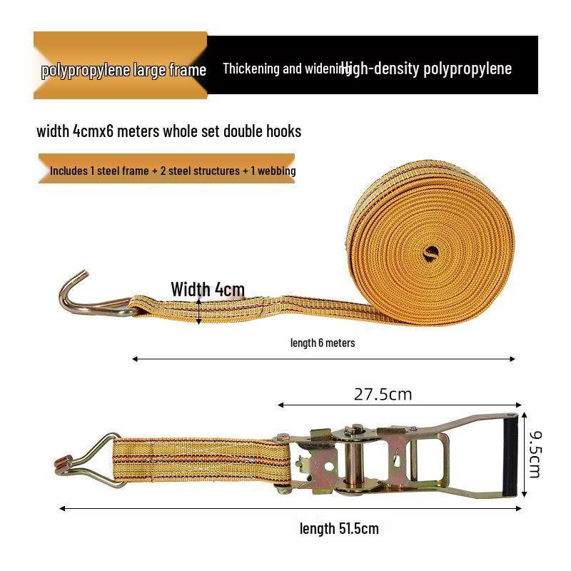 Pasy transportowe z grzechotką, z podwójnym hakiem i stalowym napinaczem