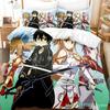 Japan Cartoon Bed Linen Anime Sword Art Online Bedding Sets Polyester 3D Gift For Kids Twin Single Queen King Size Duvet Covers
