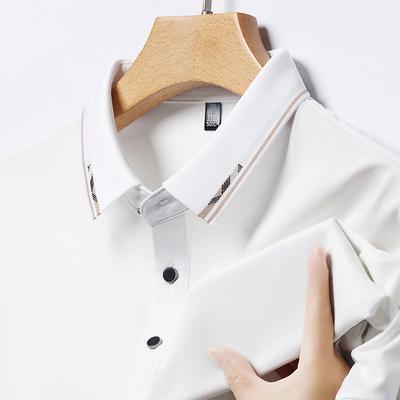 Polo Shirt Men'S Short Sleeve T-Shirt Thin Ice Silk Lapel Business Casual Top