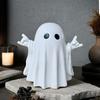 Halloween Cute Ghost Statue Reading Book Ghost Resin Sculpture Ornament Lovely Figurine for Office Home Tabletop Decoration Gift
