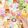 50PCS Cute Cartoon Bread Food Stickers: Waterproof DIY Decals for Planner and Notebook Decoration