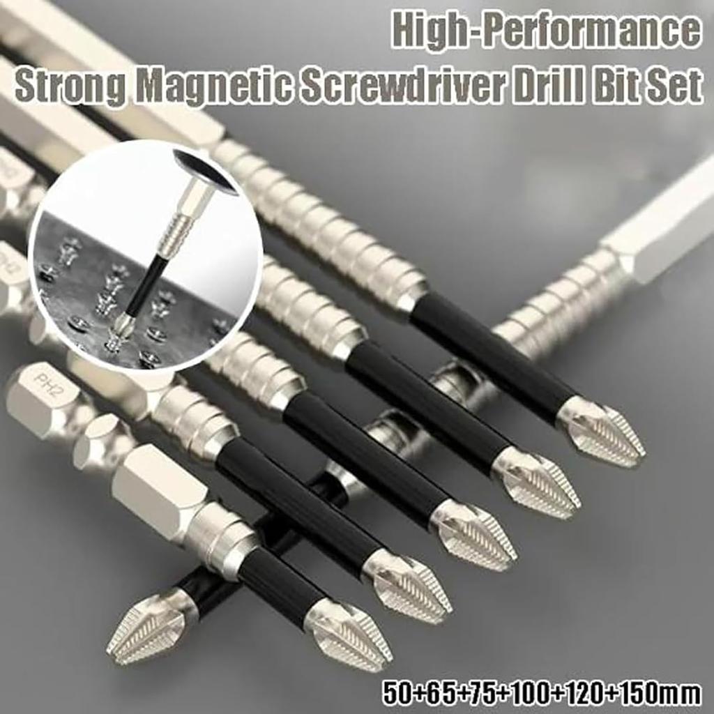 Slideach Magnetic Screwdriver Bits, Slide Each Drill Bit, High-Performance Strong Magnetic Drill Bit Set with Anti-Slip Kit for Home Improvement,