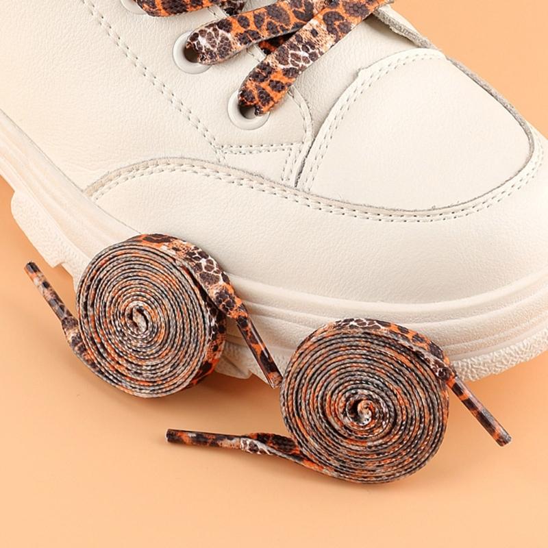 Leopard Prints Shoe Laces Polyester Shoe Laces 120cm Long Flat Shoelaces for Adults Kids Trainers Sneakers Running Shoes