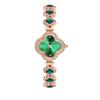 Emerald Four-Leaf Clover Quartz Bracelet Watch for Women