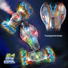 Remote Control Car, 2.4GHz 4WD Gesture Sensing Stunt Car with Spray, Lights and Music, 360° Rotation