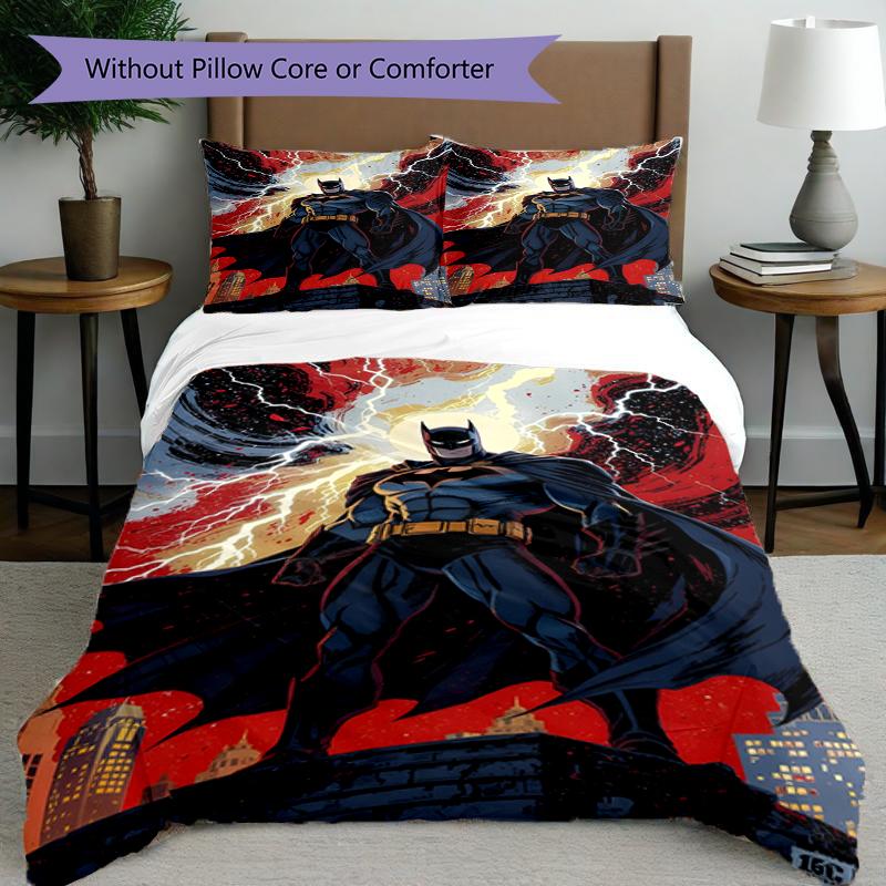3pcs Duvet Cover Set (1*Duvet Cover + 2*Pillowcase, Without Core),Superheroes Print Bedding Set, Bedroom Decor, All‑Season, Birthday Gift