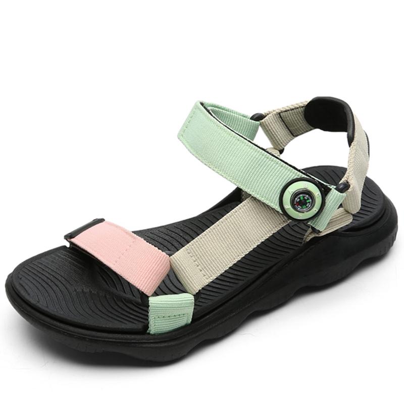 

2024 летние детские сандалии, пляжная обувь для девочек, спортивные сандалии для мальчиков 35 зелёный