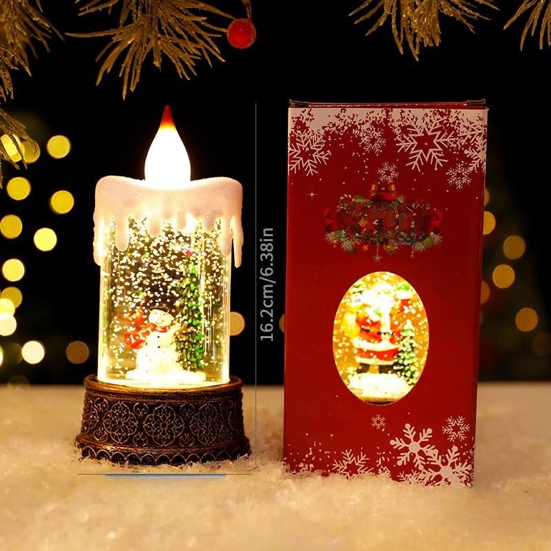 Christmas Waterilluminated Candle Night Light With Creative Mini Wind Lamp For Holiday Decor