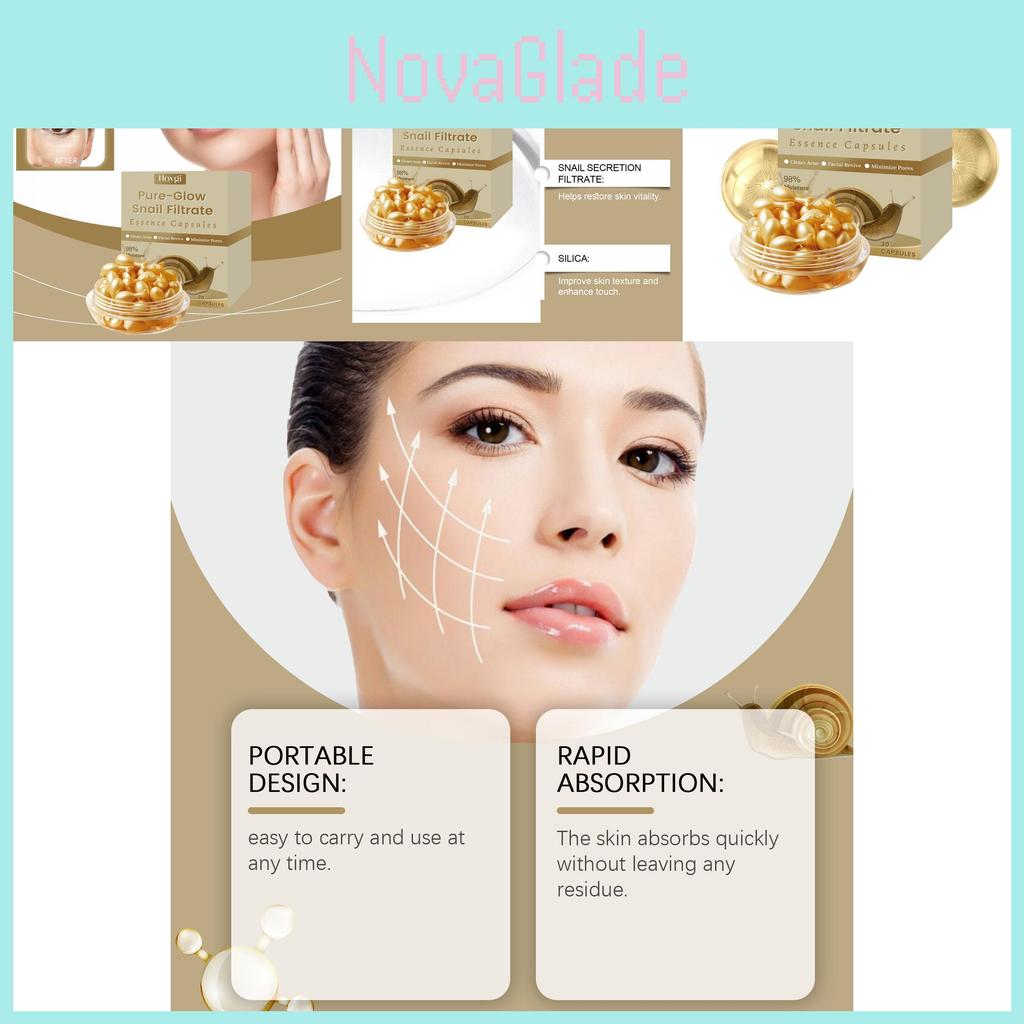 Hoygi Snail Firming Skincare Serum Capsules With Nourishing Natural Elasticity For Face
