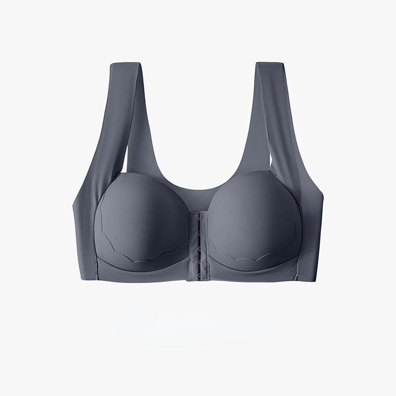 Seamless Front-Closure Anti-Sagging Plus Size Wire-Free Bra with Beautiful Back Design