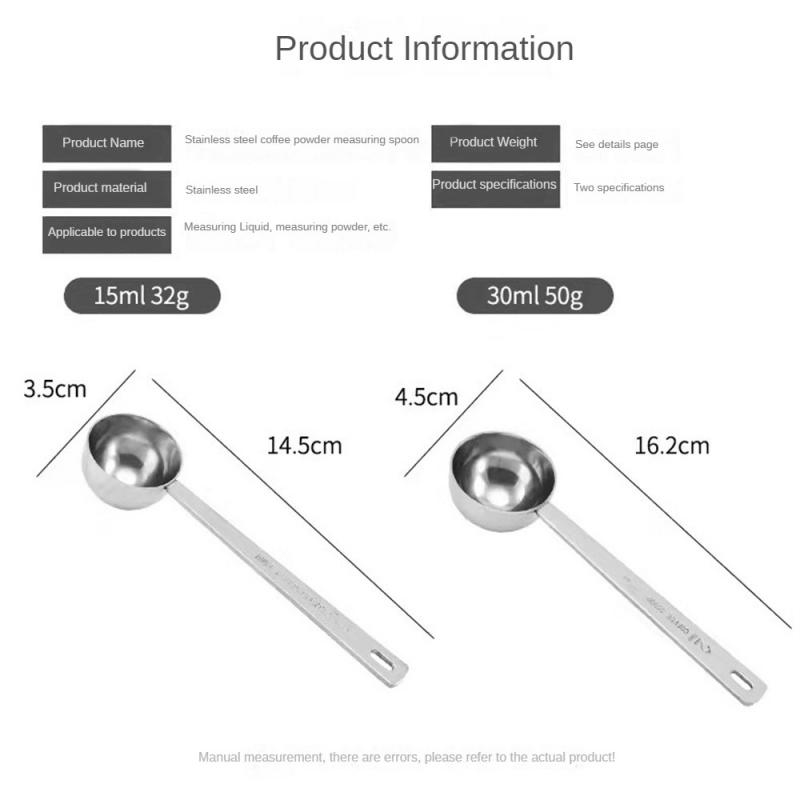 Stainless Steel Coffee Scoop Long Handle Tablespoon Measuring Tools Kitchen Sugar Scoop Milk Powder Spice Spoon Man Woman Gift