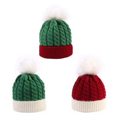 כובע סנטה לתינוק כובעים סרוגים חמים בעבודת יד כובע חם בנושא כיסוי ראש למסיבת חג המולד וצילום 0-3 שנים