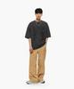 MOZMOZ Pigment Dancing Cat Oversized Short Sleeve T-Shirt Charcoal