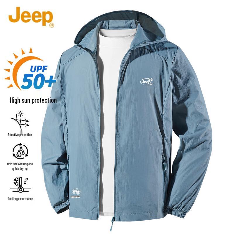 JEEP Men s Hooded UV Protection Sun Jacket 3XL