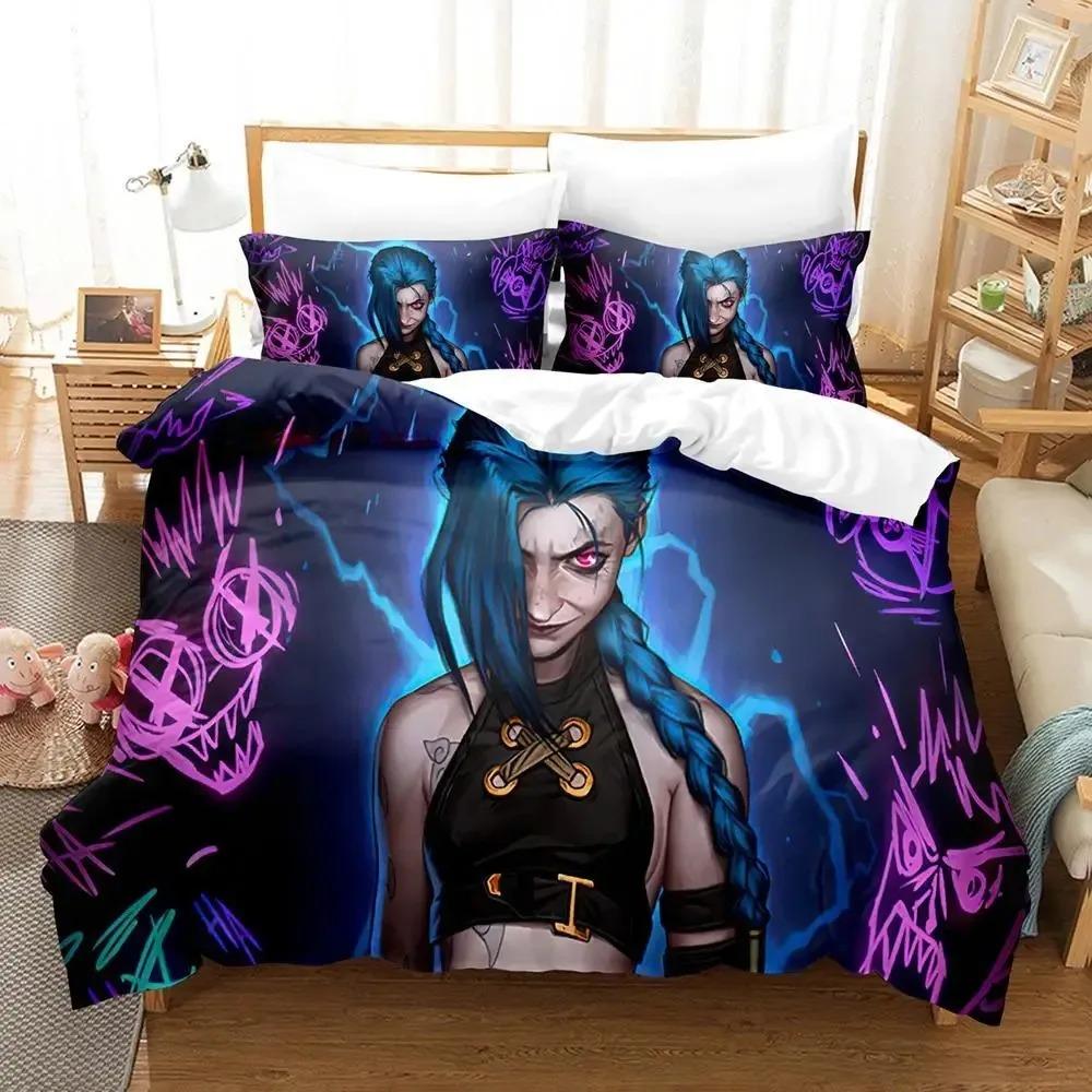 Anime Arcane JinX Duvet Cover Pillowcase Bedding Set 2/3 pieces 3D printed Youth Girls Boys Twin Full Queen/King Size gift