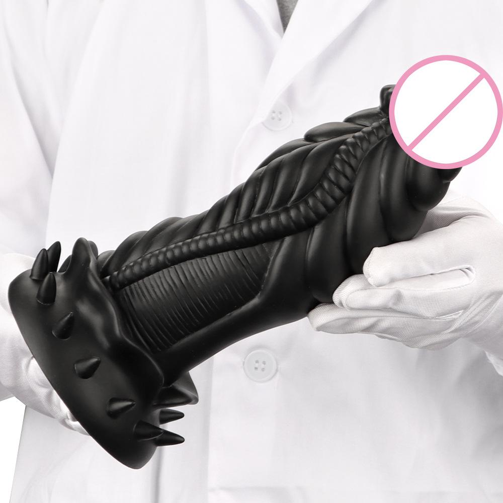 Antrenor de expansiune anal moale din silicon lichid super mare cu gălbenuș de ou cu dop anal neregulat și penis mare pentru uz sexual pentru adulți