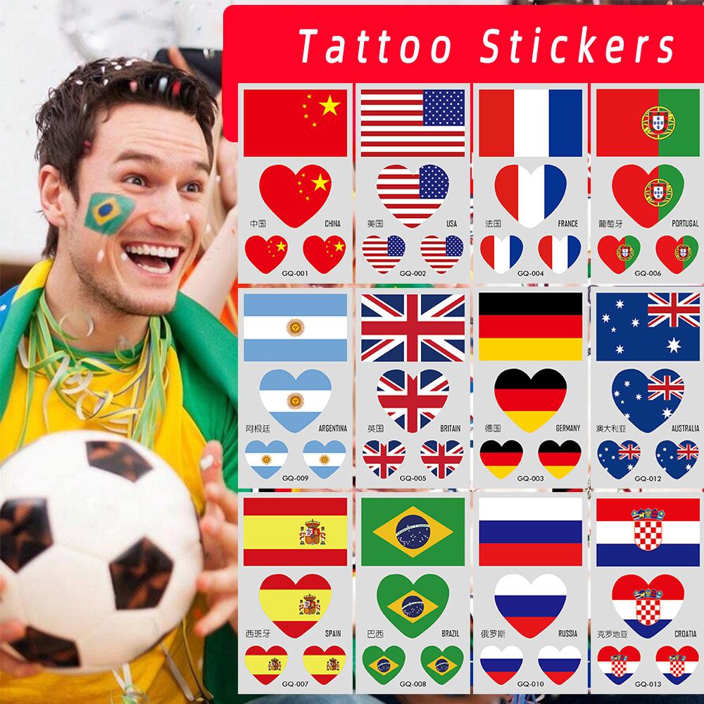 Adesivo Tatuaggio Bandiera Nazionale Adesivo Viso Impermeabile Gioco di Pallacanestro Gioco di Calcio Festa Coppa del Mondo Maratona Adesivo Mano Adesivo Viso Adesivo Braccio