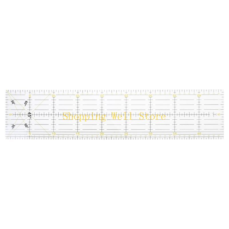

KX4B 30/45/60cm Quilting Sewing Patchwork Ruler Cutting Tool Thick Transparent DIY білий