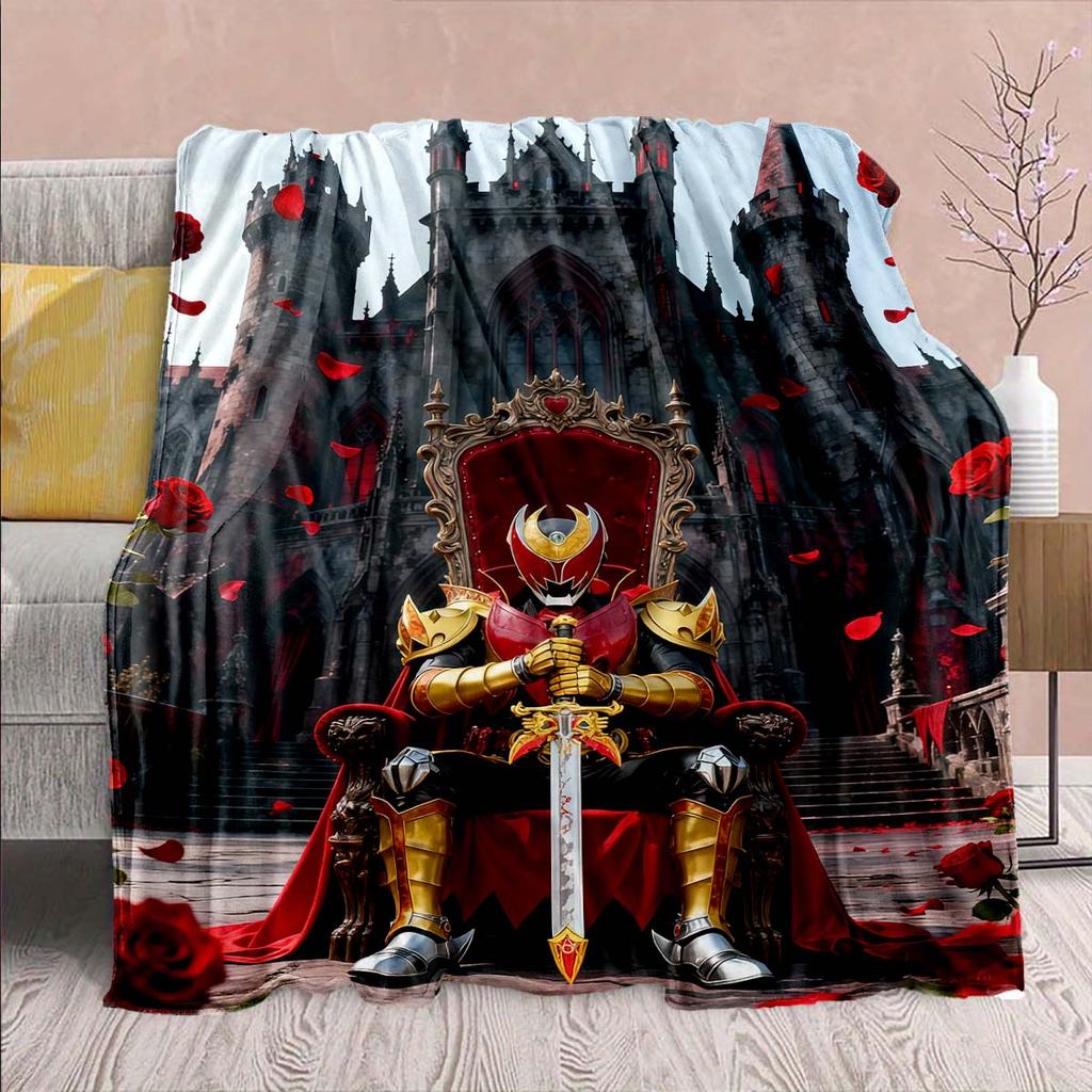 Kamen Rider Anime Flannel Blanket – Soft, Warm, Perfect for Sofas, Bedding, Camping, Travel, Office, and Home Decor – QJY
