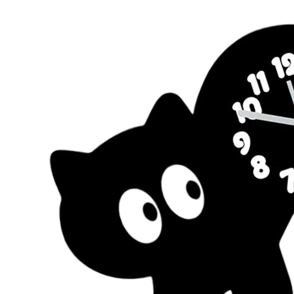 Cat Wall Clock Hanging Silent Gifts Lightweight Acrylic Ornament Decorative for Office Home