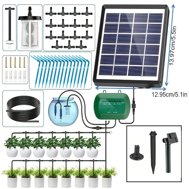 

Solar Irrigation System, Latest Garden Plant Drip Irrigation System Kit with Display Screen, Travel Automatic DIY Watering Timer чёрный