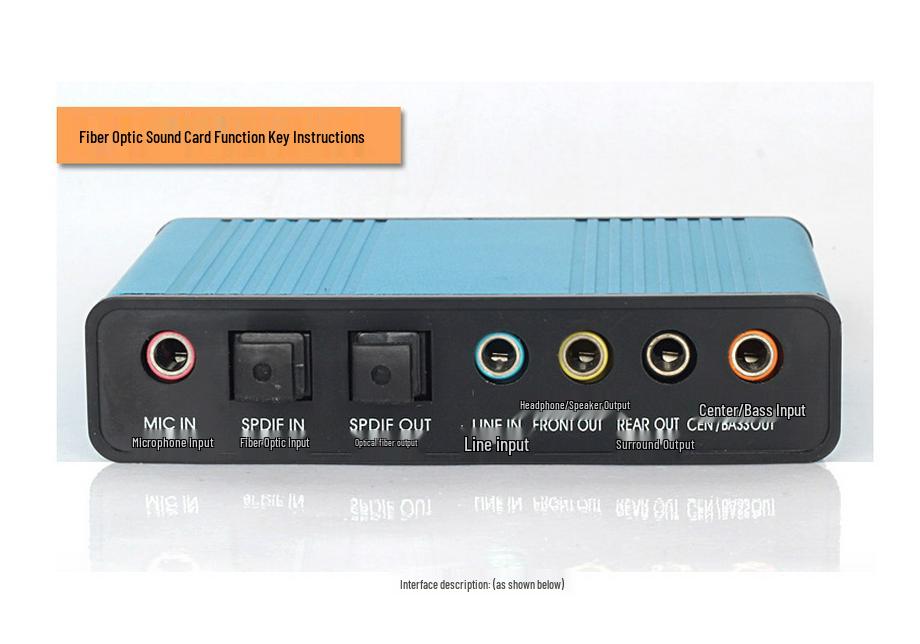 USB Aluminum Alloy External Sound Card for Network Chat, Gaming, and Recording with 7.1/5.1 Audio and Optical Fiber Support