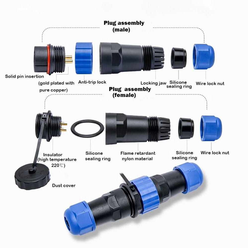 SP13 Waterproof Connector Docking Connector Socket Plug Male Female Plug Socket  Electrical