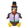 1.8M Inflatable White Turkey with Colorful Lights Thanksgiving Yard Decoration