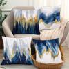 Blue and Gold Flow - Rhyme Abstract PillowcasesBedroom Living Room Sofa Home Decor Polyester Cushion Cover with Zipper