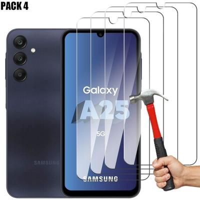 Set med 4 härdade glas för Samsung Galaxy A25 5G - Repskyddande skärmskydd Tåligt Slim