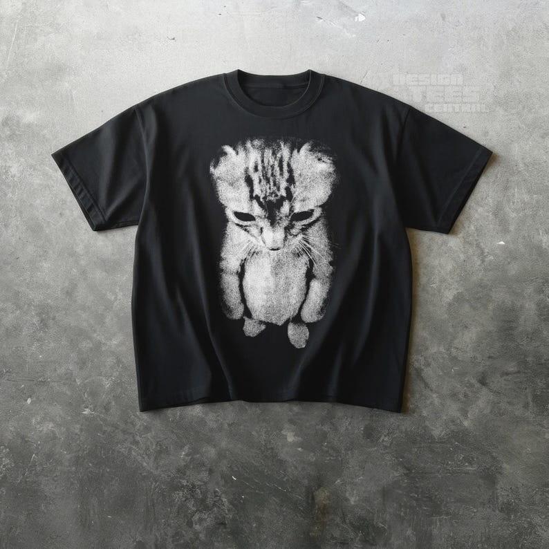 Sad Kitten Meme Standing Cat T Shirt Full Size S3XL Unisex T-Shirt M