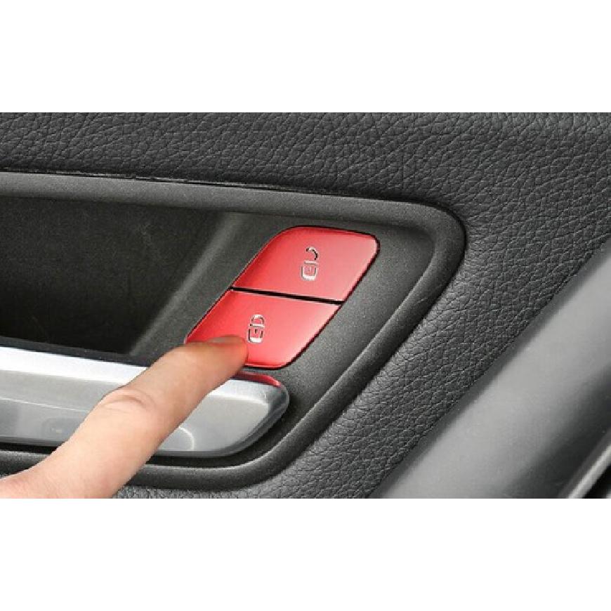 Car Inner Door Red Aluminum lock button Sticker Trim Fit For Benz GLE GLS 20-22