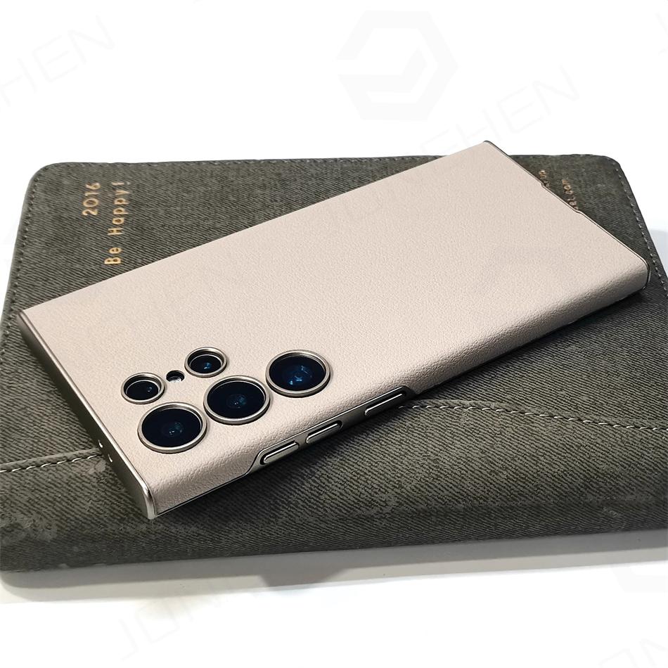 For Samsung Galaxy S2 S24 S23 Ultra 24ultra Leather Curved Case Business Ultra Thin All Inclusive Shockproof Pc Cover
