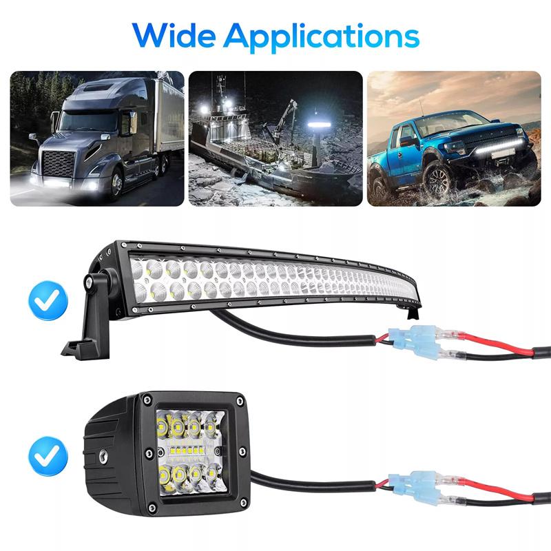 1 Satz 12V LED Arbeitsscheinwerferleiste Laser Wippschalter Kabelbausatz 40A Relais Sicherungssatz 3-Pin Kabel Adapter Buchsen Autozubehör