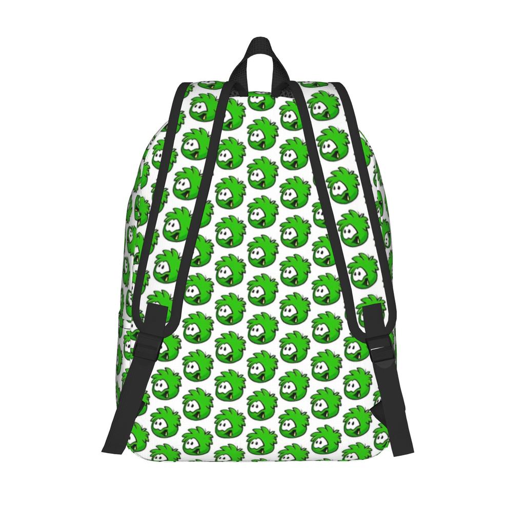 Green Puffle Fashion Backpack with Pocket Student Hiking Travel -Intro Daypack for Men Women Laptop Shoulder Bag
