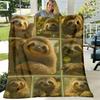 1pc Adorable Sloth Print Blanket Soft Polyester, Allseason, Multiuse Travel And Home Comfort, Dry Clean Solely, 200250Gsm, Travel Comfort Sloth Illust
