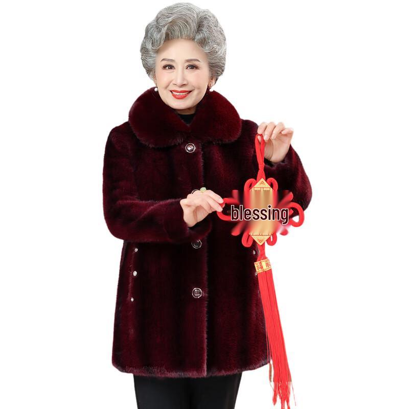 Yalook Women's Elegant Thickened Winter Fur Collar Coat