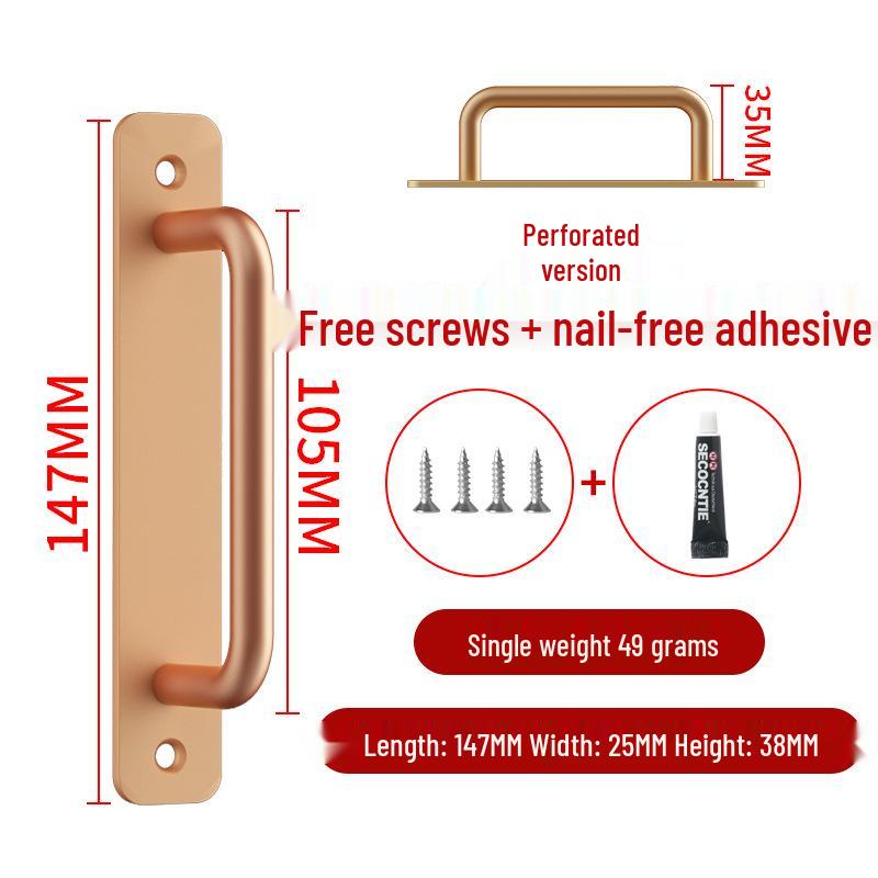 Aluminum Alloy No-Drill Door Handle for Glass, Window, Balcony, Sliding, and Cabinet Doors