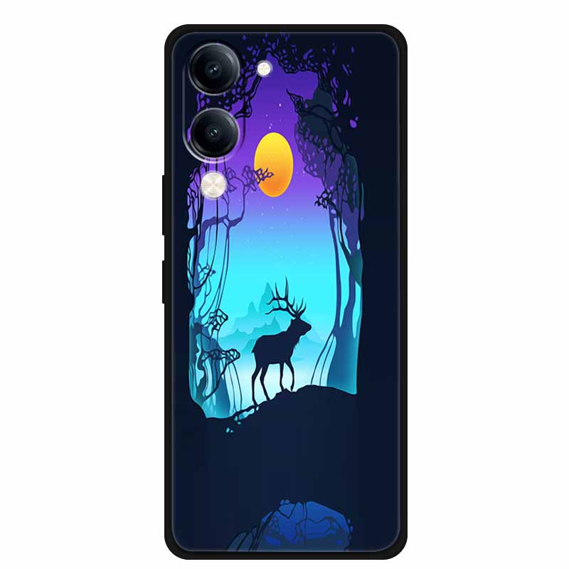 Christmas Case For Vivo Y04 Y04S Y37C Soft Silicone Phone Cover Funda For Vivo Y 04 04S 37C Black TPU Protective Bumper Casing
