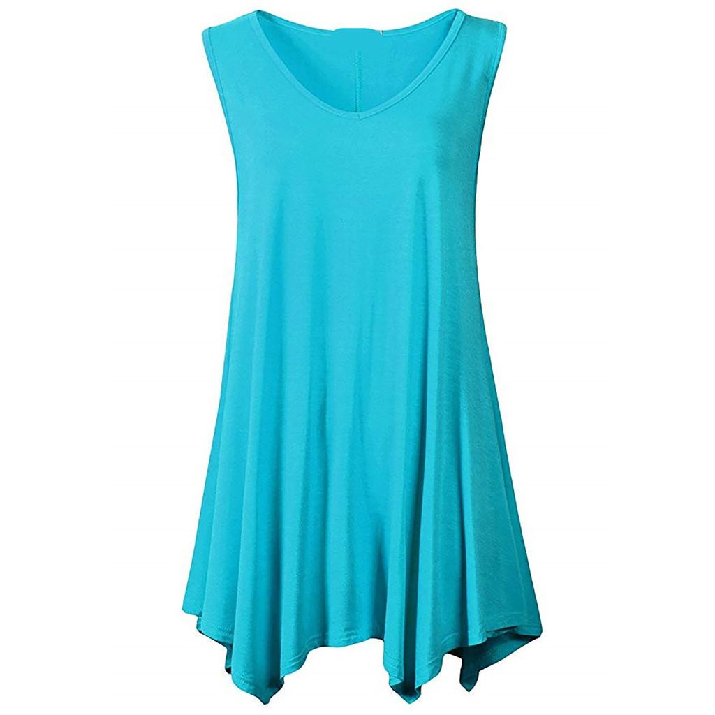 Plus Size Women Sleeveless Tunic Top Casual Loose Fit Swing Tank Blouse Soft Stretchy Fabric Summer Shirt