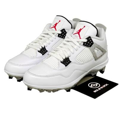 4 Retro TD Cleat 'White Cement' HQ0207-106 Taglia Uomo Spedizione Immediata
