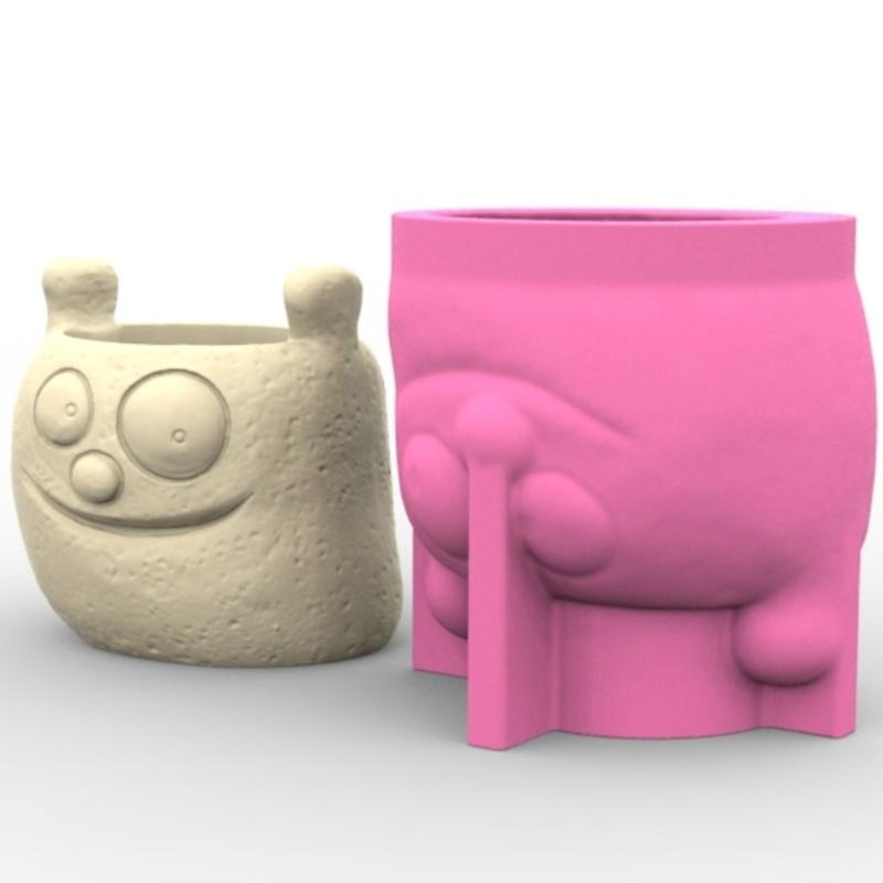 Multifunctional Silicone Planter Mold Monsters Shape Vase Molds Suitable for Flower Pots Epoxy Resin and Cement Casting