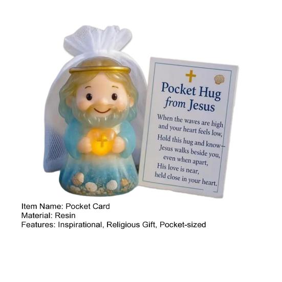 Pocket Hug Virgin Pocket Hug from Jesus or Mary Mini Mary Figurine with Card Emotional Support Pocket Hug Token Keepsake for Friends Family Thank You