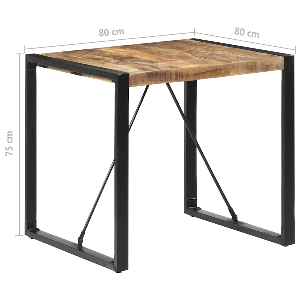 Dining Table 80x80x75 Cm Rough Mango Wood