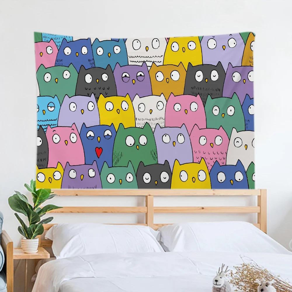 Мультяшный кот Простой гобелен Офис Гостиная Украшение Домашний Настенный Гобелен 100x75cm — фото 10