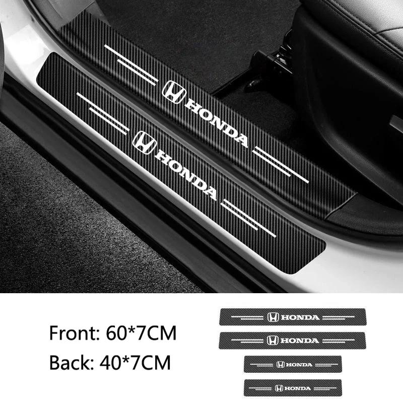 

For Honda Civic Accord Fit City Vezel CRV Odyssey Pilot Jazz Prelude Insight Car Door Sill Threshold Stickers Protector Strips